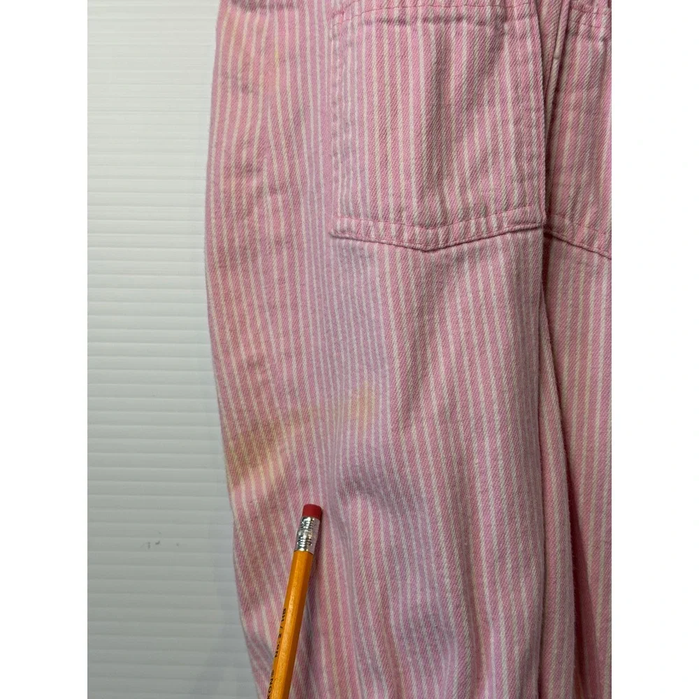 VTG OshKosh B'gosh Overalls Pink Hickory Stripe Cotton Romper 3/6M‎ Baby Girls